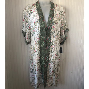 VINCE CAMUTO Retail $162 Picadilly Garden Kimono MIDI Cover Up L